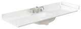 Maroni 60" Light Straw Single Vanity, White Quartz Top, 3-Hole, Black Trim