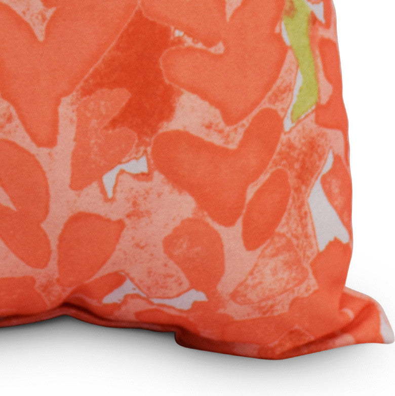 Flower Bell Decorative Floral Throw Pillow, Orange, 16"