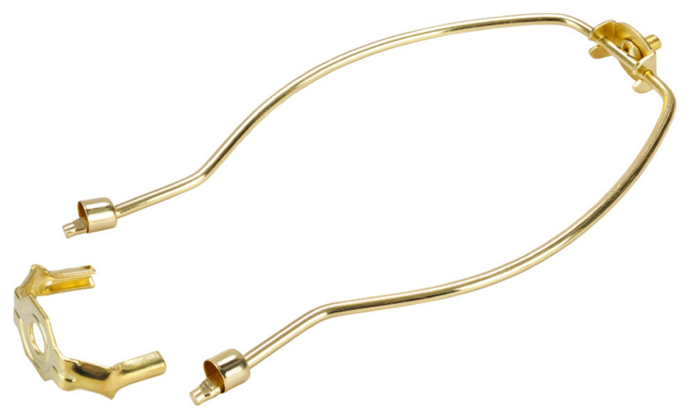 Aspen Creative 20007-12, 10" Heavy Duty Lamp Harp With Saddle Polished Brass 2Pk
