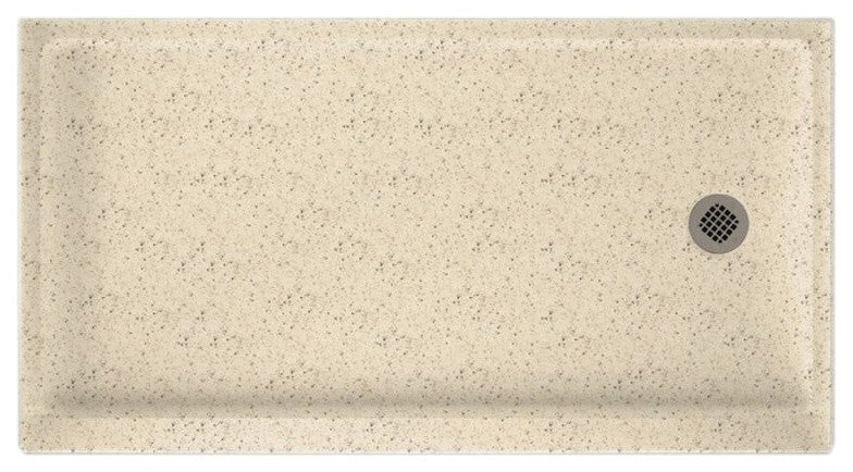 Swan 60x32x4 Solid Surface Shower Base, Right Drain, Tahiti Desert