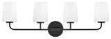 Lark Kline 33" Four-Light Bath Vanity Fixture, Black