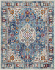 8' X 10' Blue And Ivory Power Loom Area Rug