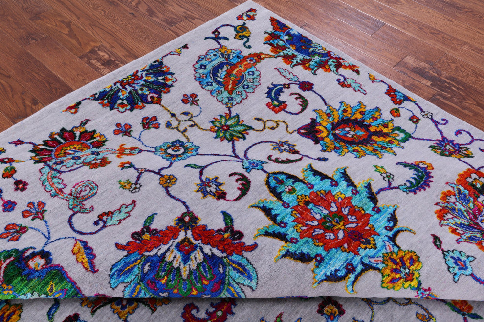9' 10" X 14' 4" Persian Handmade Wool & Silk Rug - Q15571
