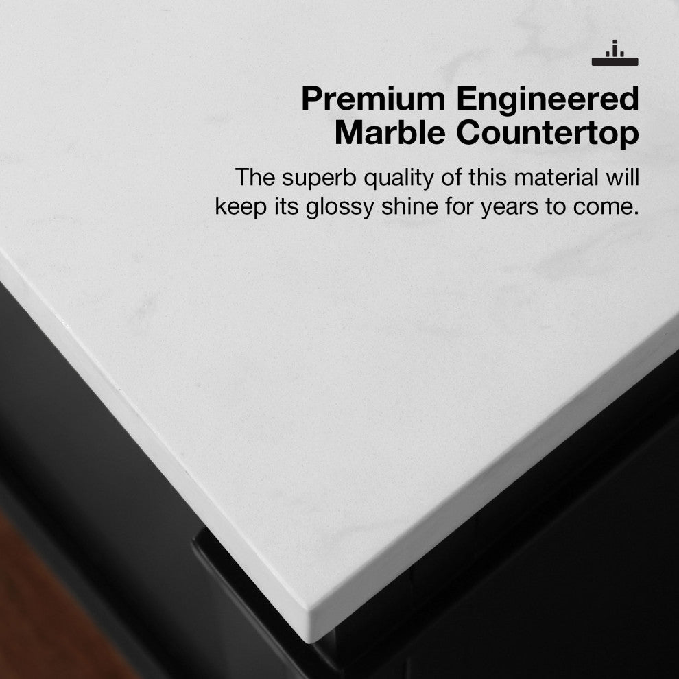 OVE Decors Salisbury Bathroom Vanity, Black, 60 in