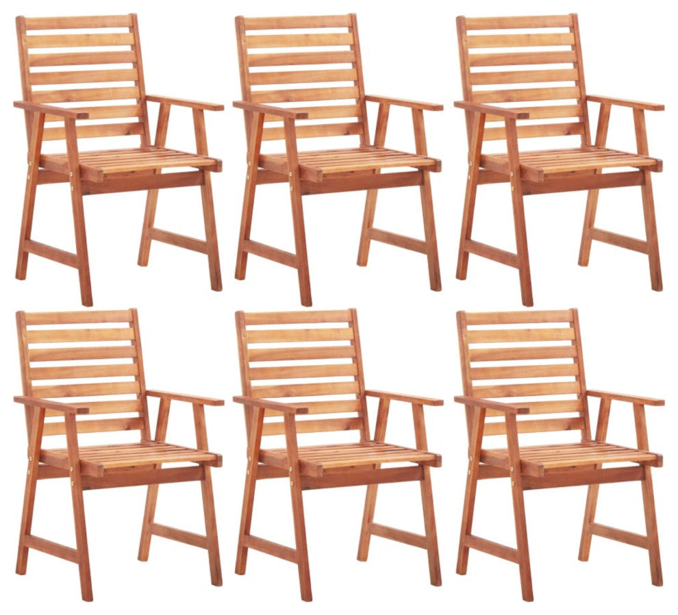 Vidaxl Outdoor Dining Chairs 6-Piece Solid Acacia Wood