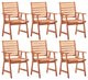 Vidaxl Outdoor Dining Chairs 6-Piece Solid Acacia Wood