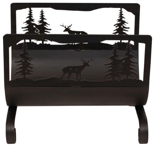 Kodiak Iron Deer Scene Wood Holder