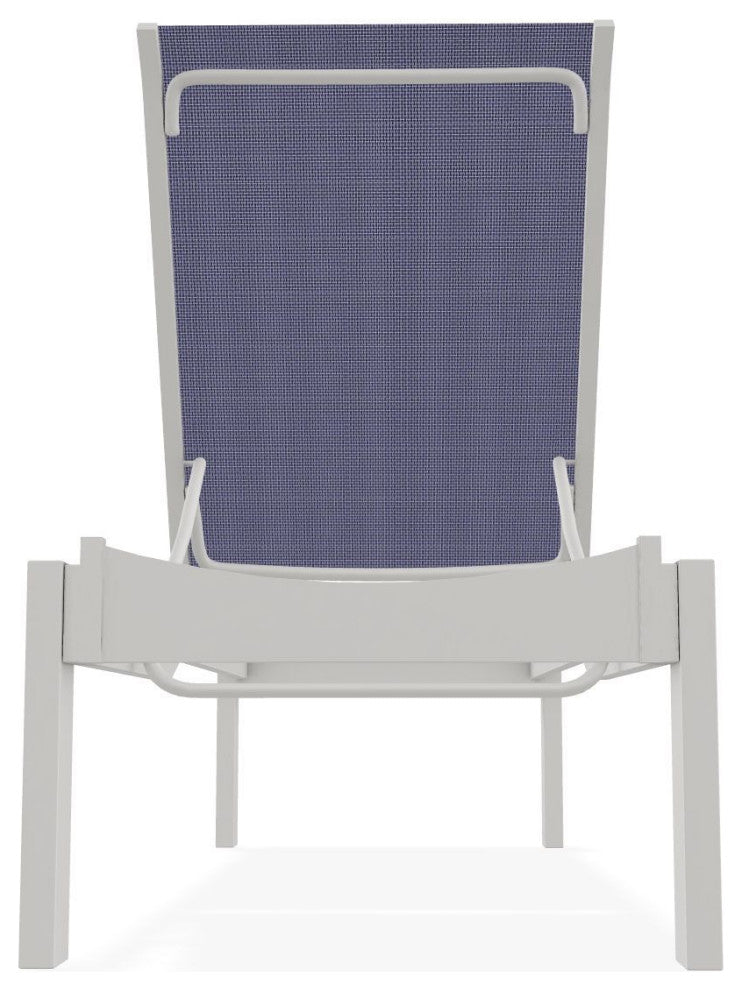 Leeward Sling Stackable Outdoor Chaise Lounge, Breeze/Snow