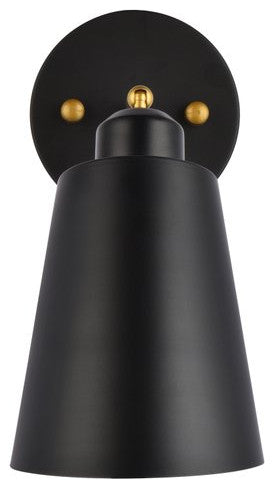 Harriet 5" Black and Brass Wall Sconce