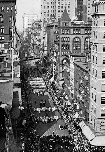 Navy Parades Through Streets of New York City - Canvas Poster 20" x 30"