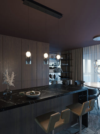 Kiran 3-Light Linear Pendant, 120V, 45W, 3000K, Black