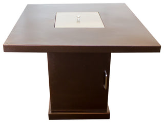 AZ Patio Heaters Hammered Bronze 30" Square LP Fire Pit Table