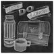 "Let's Do Lunch Chalk" Digital Paper Print by Mary Urban, 42"x42"