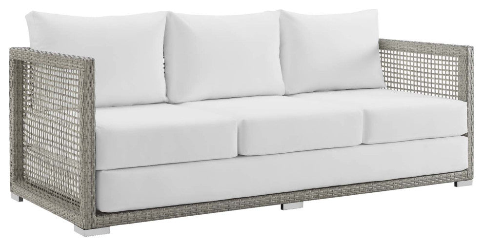 Maui 4 Piece Outdoor Patio Wicker Rattan Set, White