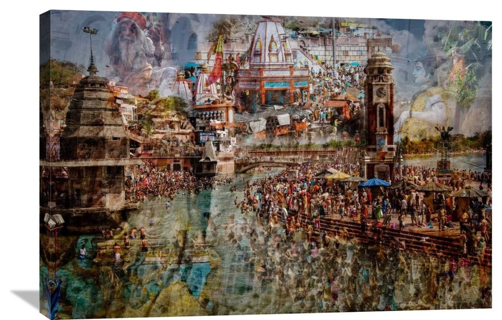 "Holy India" Stretched Canvas Giclee by Ralf Kayser, 36x25"