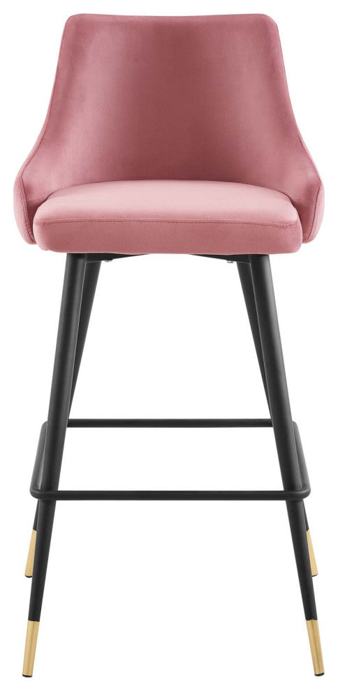 Adorn Performance Velvet Bar Stool-Dusty Rose