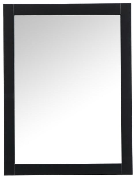 Elegant Decor Aqua 24x32" MDF Wood and Metal Vanity Mirror in Black