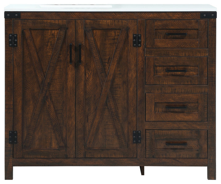 Home Living 19" Farmhouse Expresso-Light Bathroom Vanity