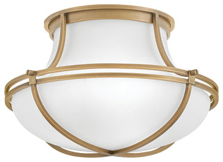 Hinkley Saddler Medium Flush Mount, Heritage Brass