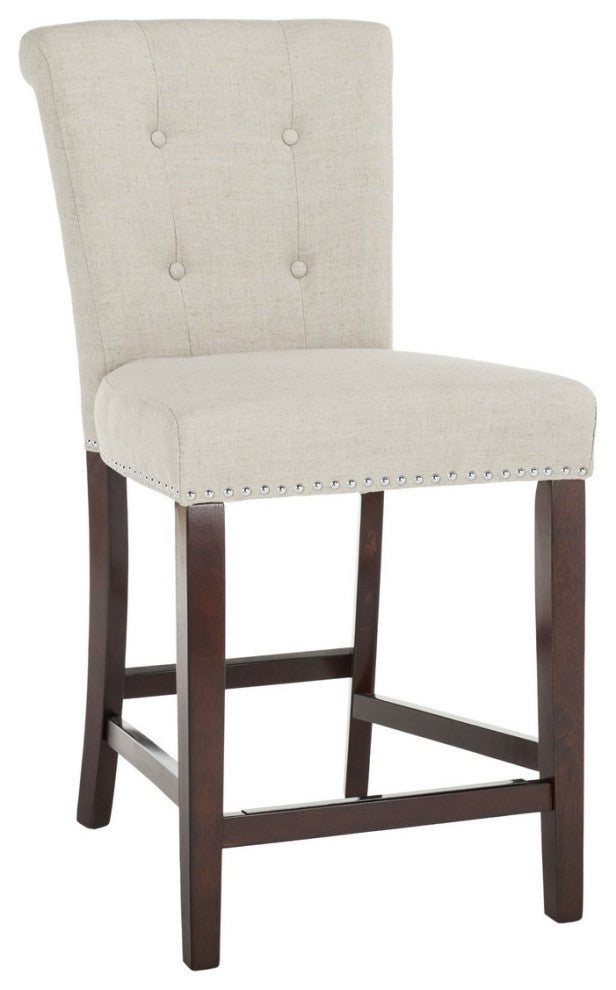 Safavieh Taylor Counter Stool, Light Grey/Espresso