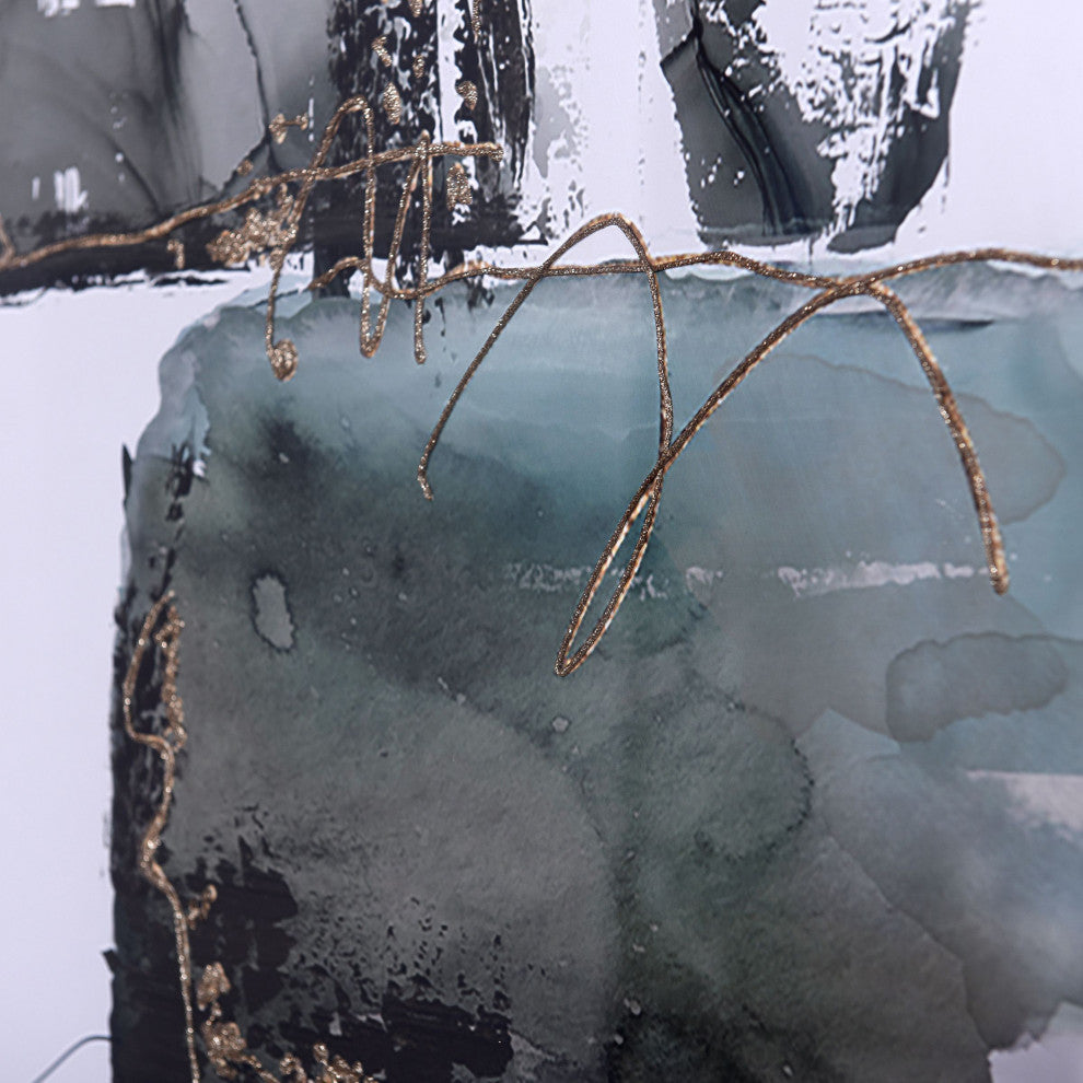 Synthesis Hand Embellished on Paper Framed Under Plexi Glass, Shadow Box