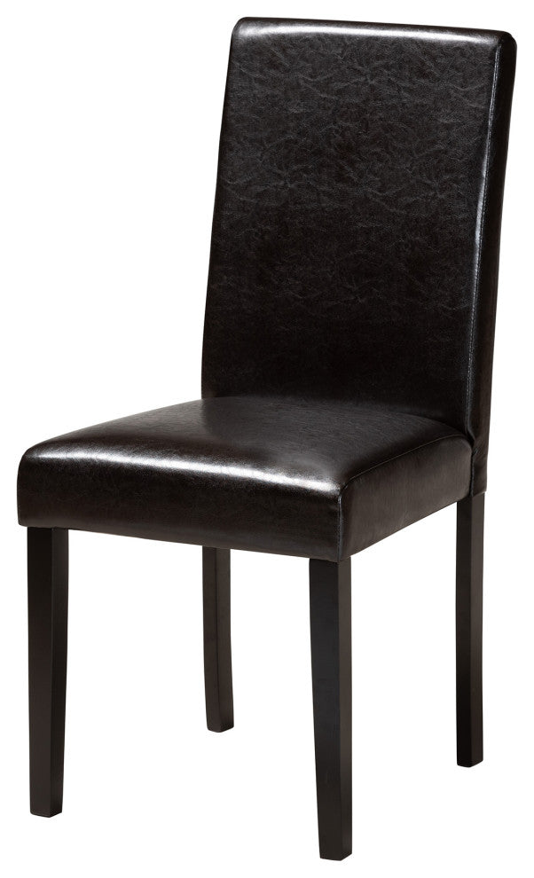 Brinslee Dark Brown Faux Leather 5-Piece Dining Set