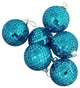 Mirrored Glass Disco Ball Christmas Ornaments, Set of 9, Blue