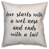 Love Starts With, Throw Pillow, 20"x20"