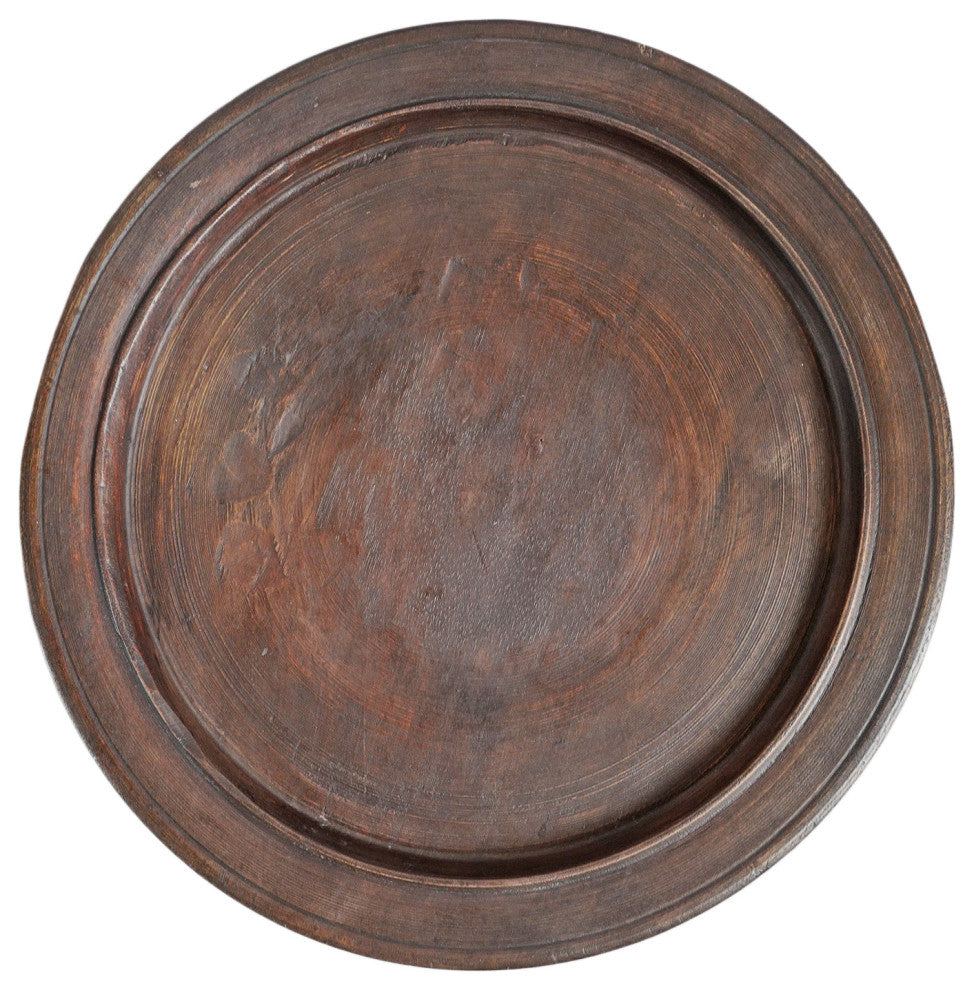 Consigned Vintage Java Pedestal Tray, X-Large