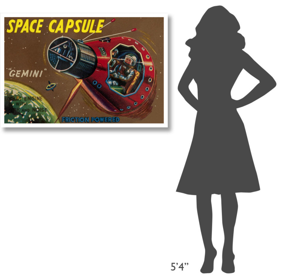 "Space Capsule Gemini" Digital Paper Print by Retrorocket, 42"x29"