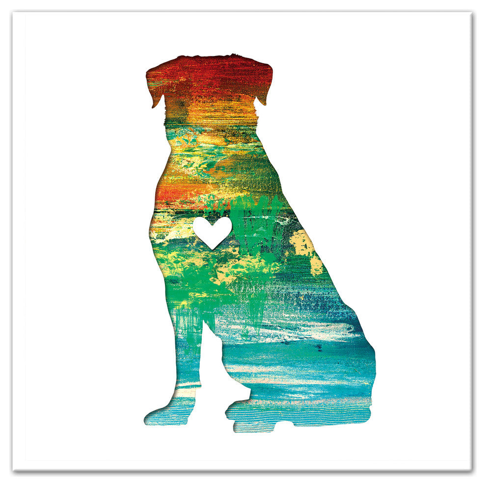Designs Direct Creative Group Paint Silhouette Rottweiler 36x36 Canvas Wall Art