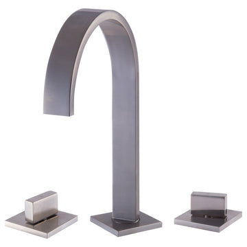 ALFI brand AB1336-BN Brushed Nickel Gooseneck Widespread Bathroom Faucet