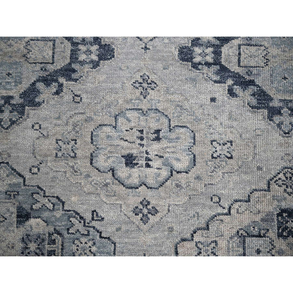 Silver Gray Wool Hand Knotted Anatolian Design Supple Collection Rug 5'10"x8'10"