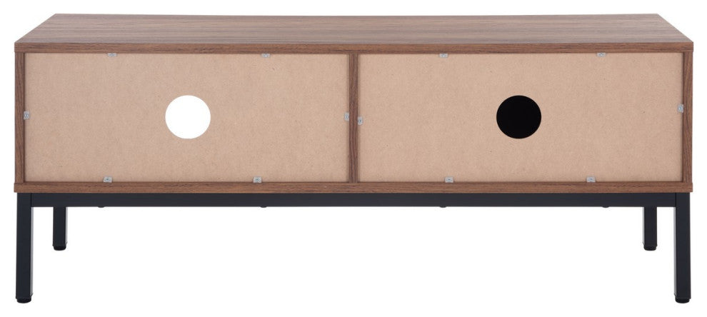Safavieh Lylia 1 Door Media Stand, Walnut/Black
