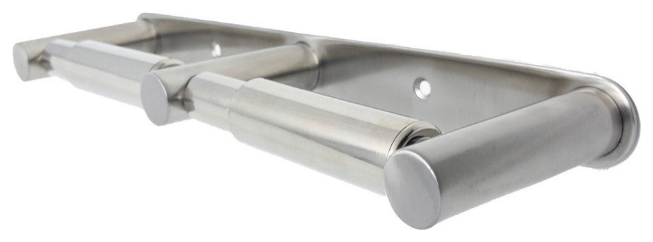 Double Toilet Paper Holder, Satin Stainless