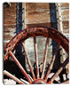 Old Brown Cart Wheel, Landscape Artwork Canvas, 12"x20"