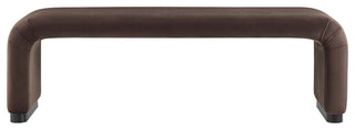 Koda Performance Velvet Waterfall Long Bench, Black Chocolate Brown