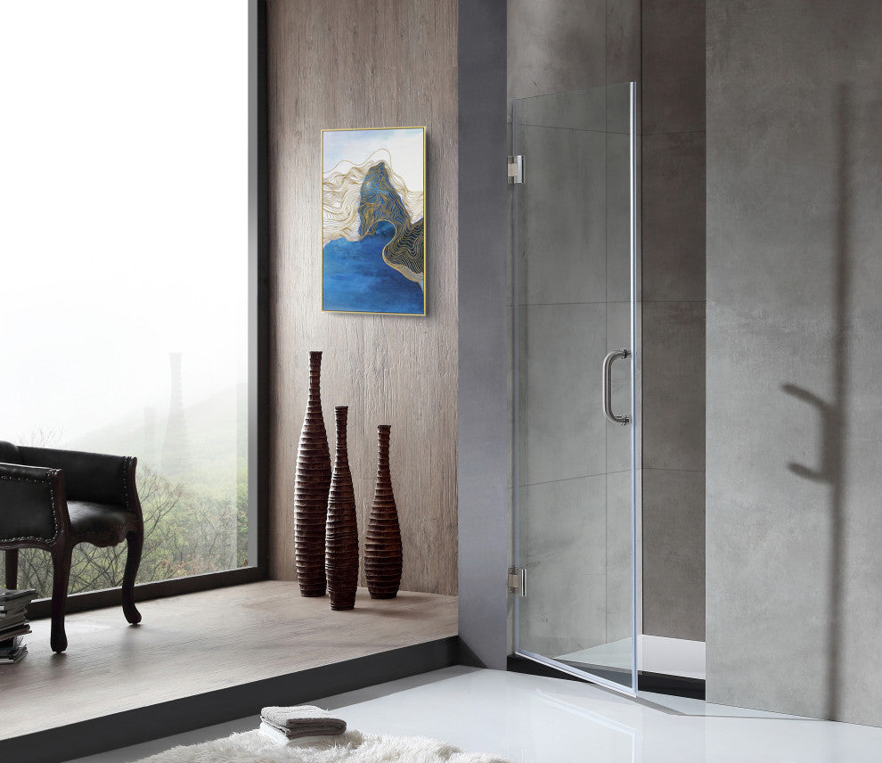 ANZZI Passion 30" x 72" Frameless Shower Door, Brushed Nickel
