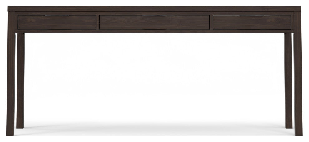Hollander Solid Wood Wide Desk, Warm Walnut Brown