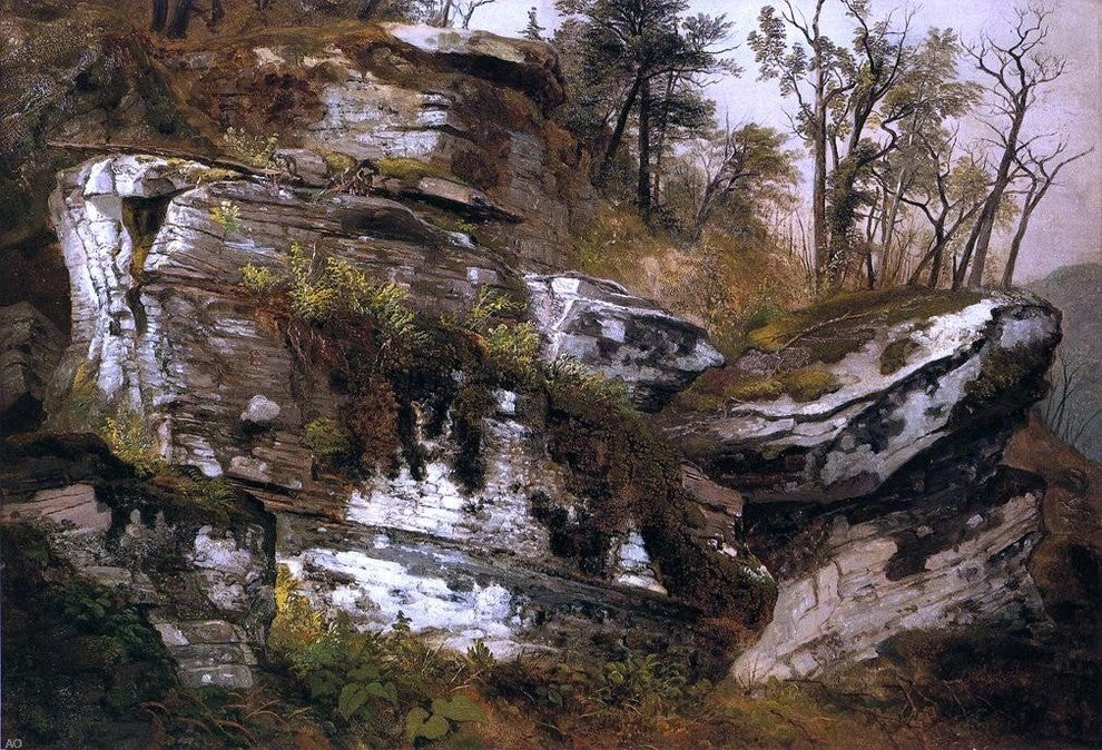 Asher Brown Durand Rocky Cliff, Gallery Wrapped Canvas Print, 18"x27"