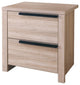 Elegant Brown Finish Nightstand With 2 Drawers On Metal Glides.
