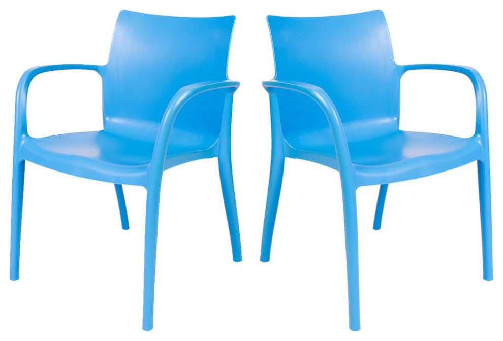 Pedro Set of 4 Stackable Armchair-Blue