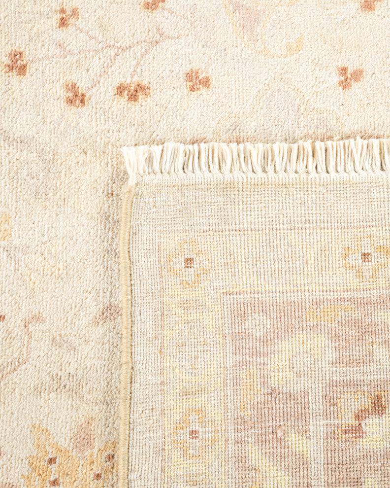 Eclectic, One-of-a-Kind Hand-Knotted Area Rug Ivory, 6'1"x12'5"