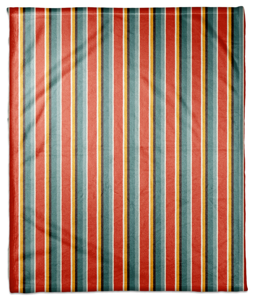 Stripes in Red Fleece Blanket