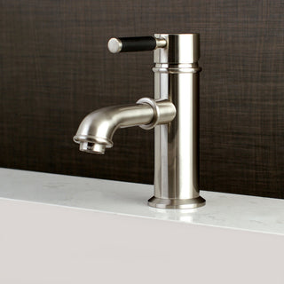 Single-Handle Bathroom Faucet, Brass Pop-Up, Brushed Nickel