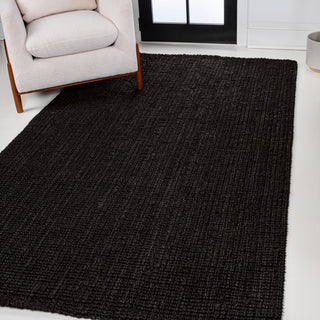 Pata Hand Woven Chunky Jute Black 4 ft. x 6 ft. Area Rug
