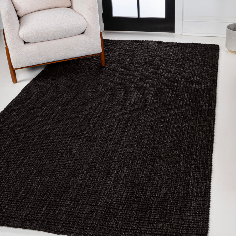Pata Hand Woven Chunky Jute Black 4 ft. x 6 ft. Area Rug