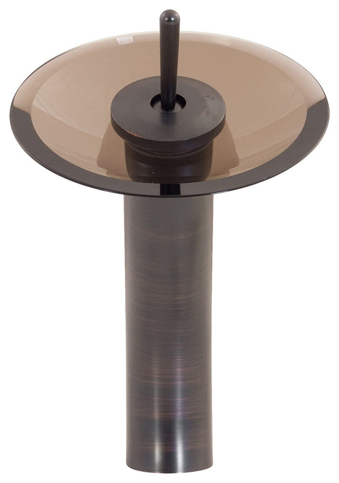 Topia Glass Vessel Sink and Faucet Set, Oil Rubbed Bronze