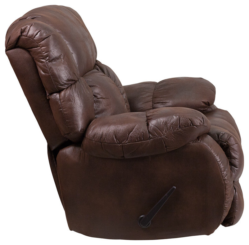 Contemporary Breathable Comfort Padre Espresso Fabric Rocker Recliner