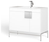 The Lancado Bathroom Vanity, White, 40", Single Sink, Freestanding
